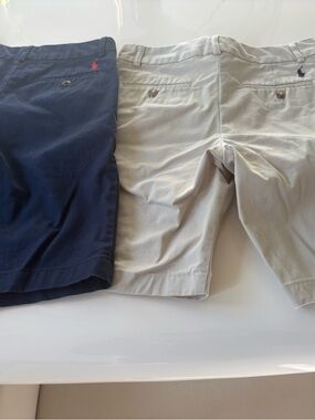 Polo by Ralph Lauren Navy & Khaki Cotton Chino Shorts